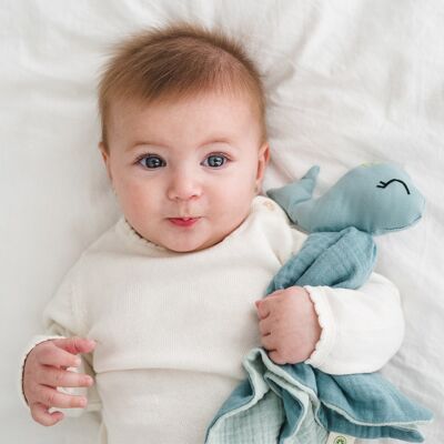 BIO Doudou Puppe für Baby WHALE