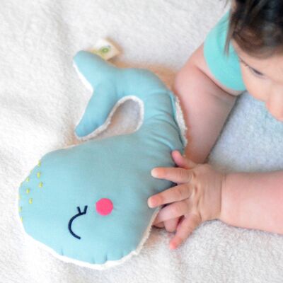 BIO rattle doll for baby WHALE