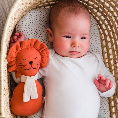 Poupée hochet BIO pour bébé LION