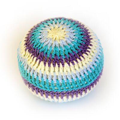 Crochet rattle ball: BLUE