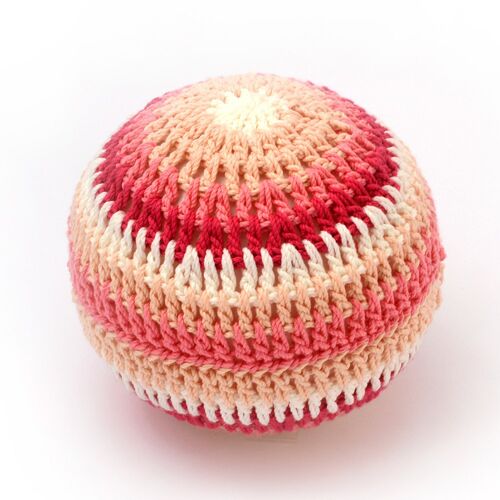 Pelota sonajero de crochet: ROSA