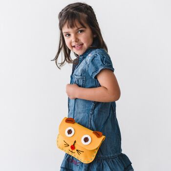 Kit cadeau enfant pour réaliser un sac Chat Jaune 2