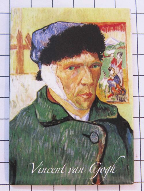 koelkastmagneet zelfportret beschadigd oor Van Gogh