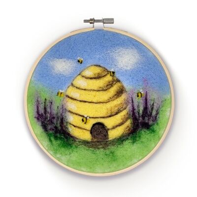 Beehive in a Hoop Needle Felting Craft Kit