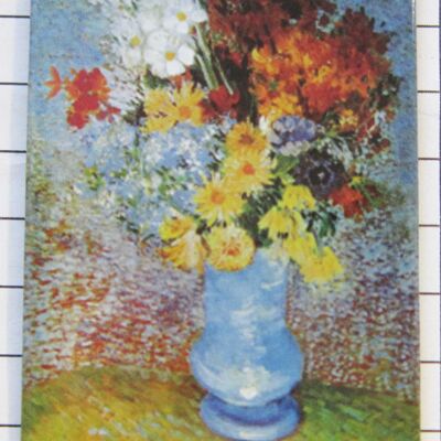 koelkastmagneet Van Gogh blauwe vaas incontrato bloemen