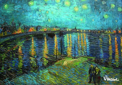 koelkastmagneet sterrennacht water Van Gogh