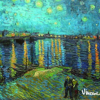 koelkastmagneet sterrennacht water Van Gogh