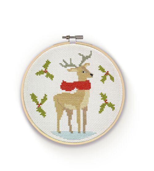 Winter Stag Cross Stitch Craft Kit
