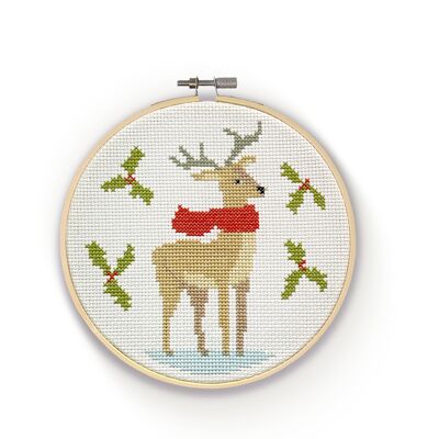 Winter Stag Cross Stitch Craft Kit