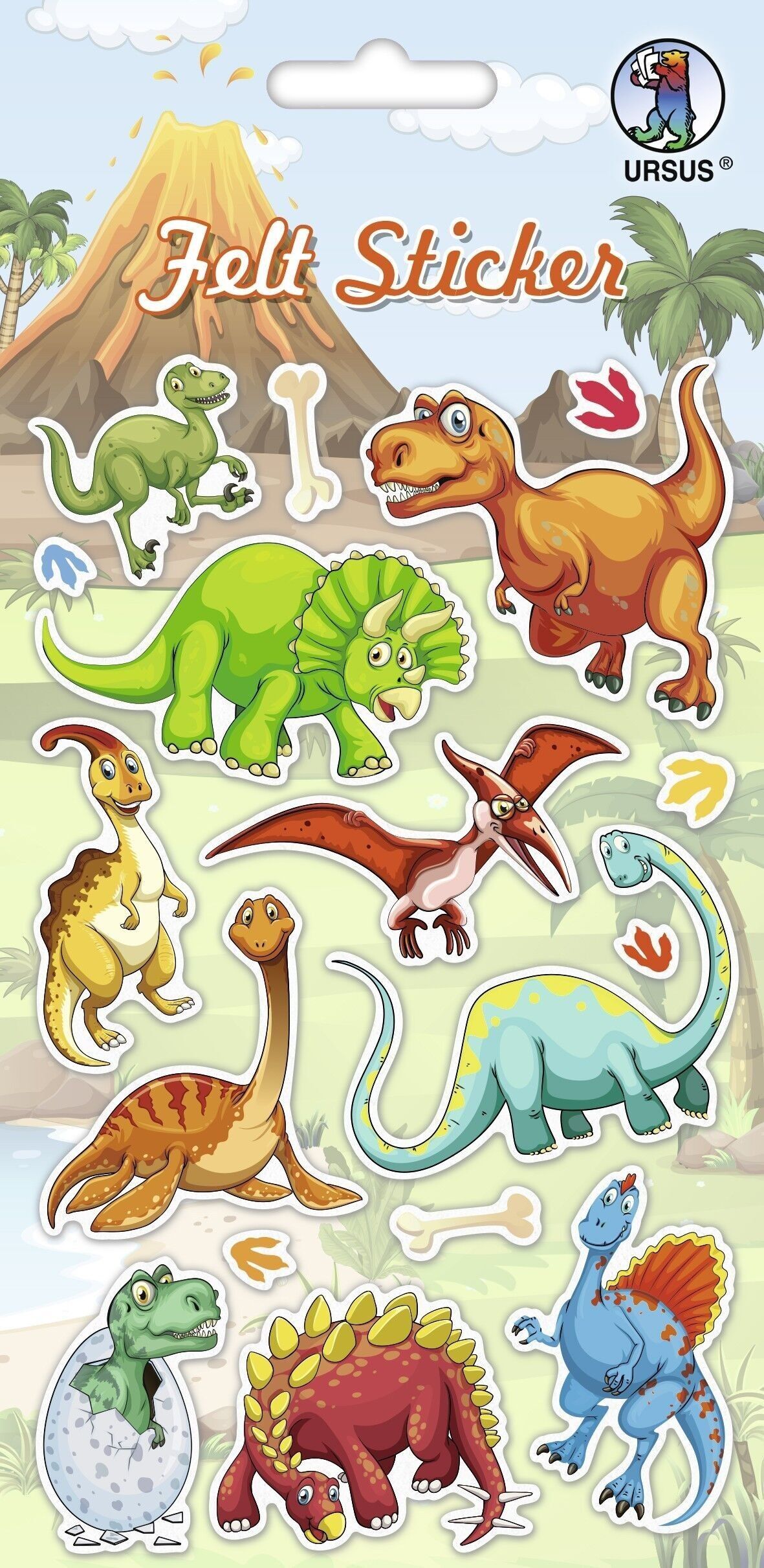 Adesivo in feltro "dinos"