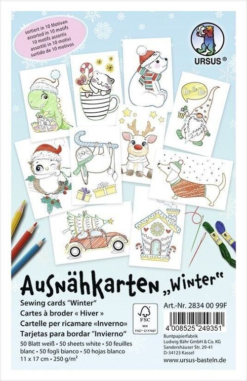 50 Ausnähkarten "Winter"