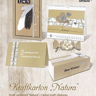 "Natura" kraft cardboard, DIN A4 block