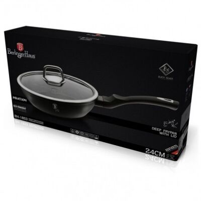Deep frypan with lid, 24 cm, Black Silver Collection