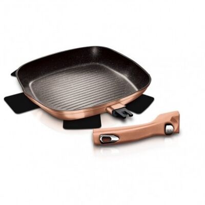 Grill pan, 28 cm, with detachable handle, Metallic Line Rose Gold Edition

FREE PROTECTOR