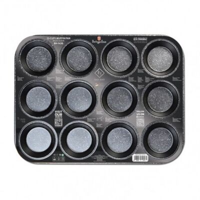 12 pcs muffin pan, black