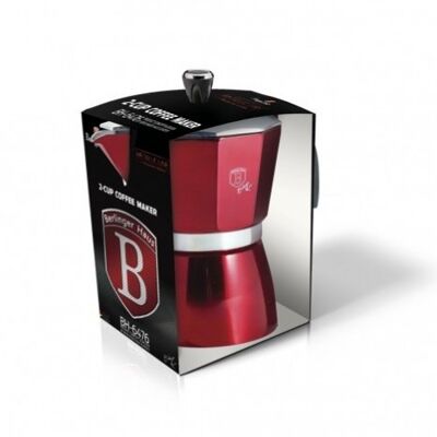 Coffee maker, 2 cups, burgundy