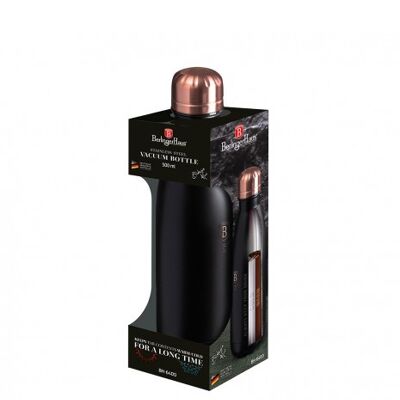 Vacuum flask, bottle shape, 0,5L, black- rose gold
