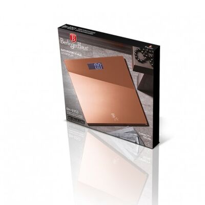 Digital bathroom scale, capacity 150 kg, rose gold