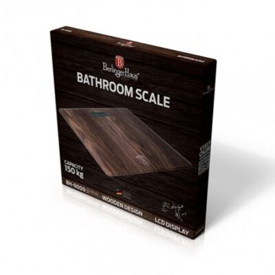 Digital bathroom scale, capacity 150 kg, original wood