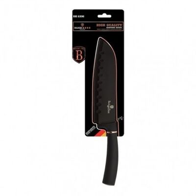 Santoku knife, 17,5 cm, black- rose gold