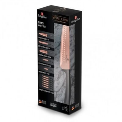 11 pcs knife set, rose gold