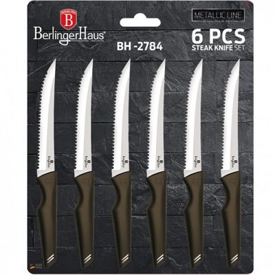 6 pcs steak knife set, black
