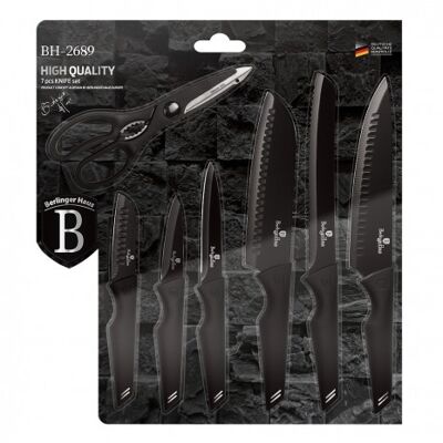7 pcs knife set, black