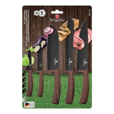 5 pcs knife set, original wood