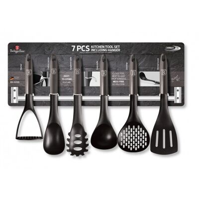 7 pcs kitchen tool set with stainless steel hanger, carbon pro