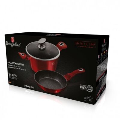 4 pcs cookware set, Metallic Line Burgundy Edition