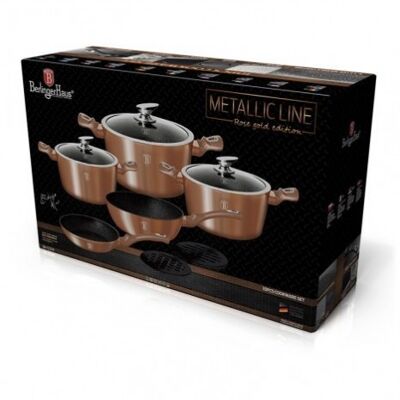 10 pcs cookware set, Metallic Line Rose Gold Edition