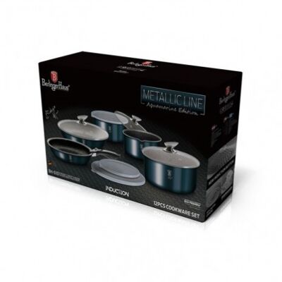 12 pcs cookware set, Metallic Line Aquamarine Edition