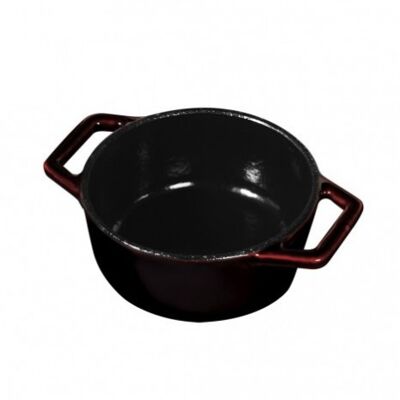 Mini pot, 10 cm, cast iron, burgundy