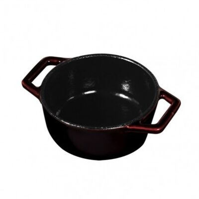 Mini pot, 12 cm, cast iron, burgundy