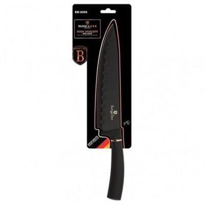 Chef knife, 20 cm, black- rose gold