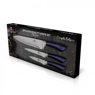 3 pcs knife set, purple