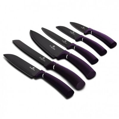 6 pcs knife set, purple