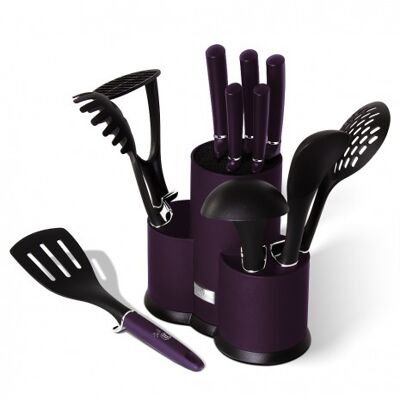 12 pcs knife and tool set, purple