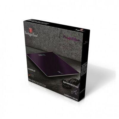 Digital bathroom scale, capacity 150 kg, purple