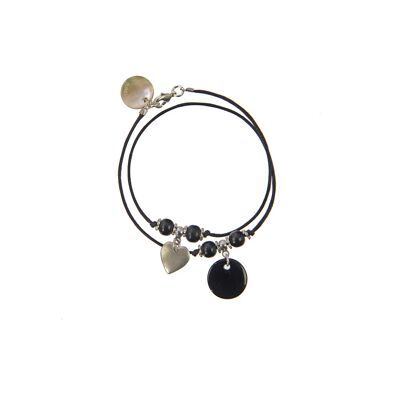 Pulsera Corazón Burbuja de Nácar