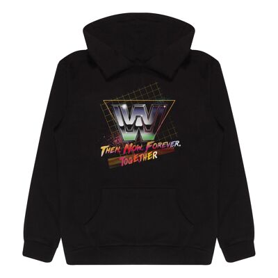 WWE Then Now Forever Retro Logo Kids Pullover Hoodie