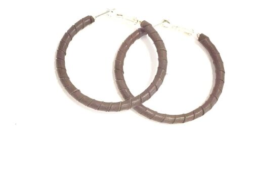 Leather earrings brown