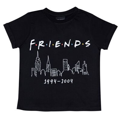 Friends NYC Dates Girls Cropped T-Shirt - Black