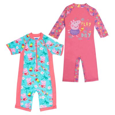 Peppa Pig Play / Tropical Girls Swimsuit Twin Pack
