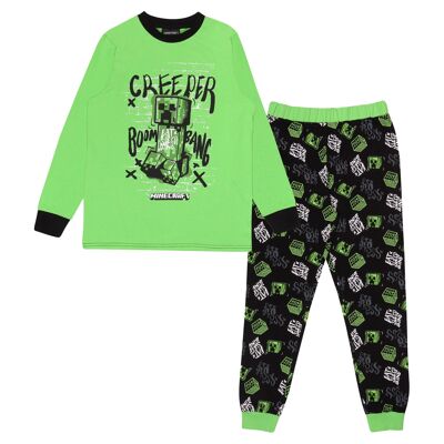 Minecraft Creeper Boom Bang Kids Long Pyjamas Set
