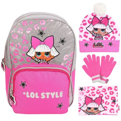 LOL Surprise Winter Warmer Girls Backpack Set