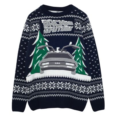 Back To The Future DeLorean Fair Isle Adults Knitted Jumper