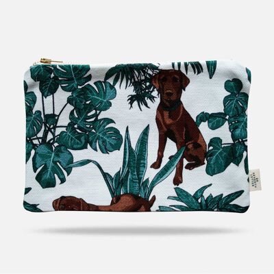 Brown Dog Make Up Bag