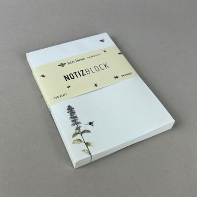 Notepad herbs with bumblebee