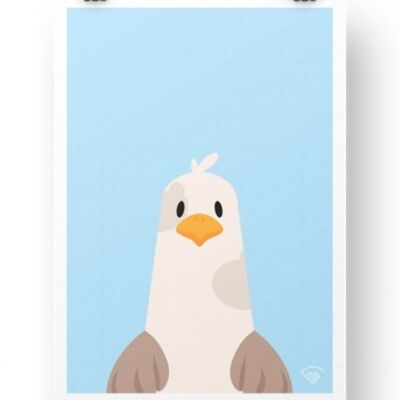 Möwe Poster - Blau